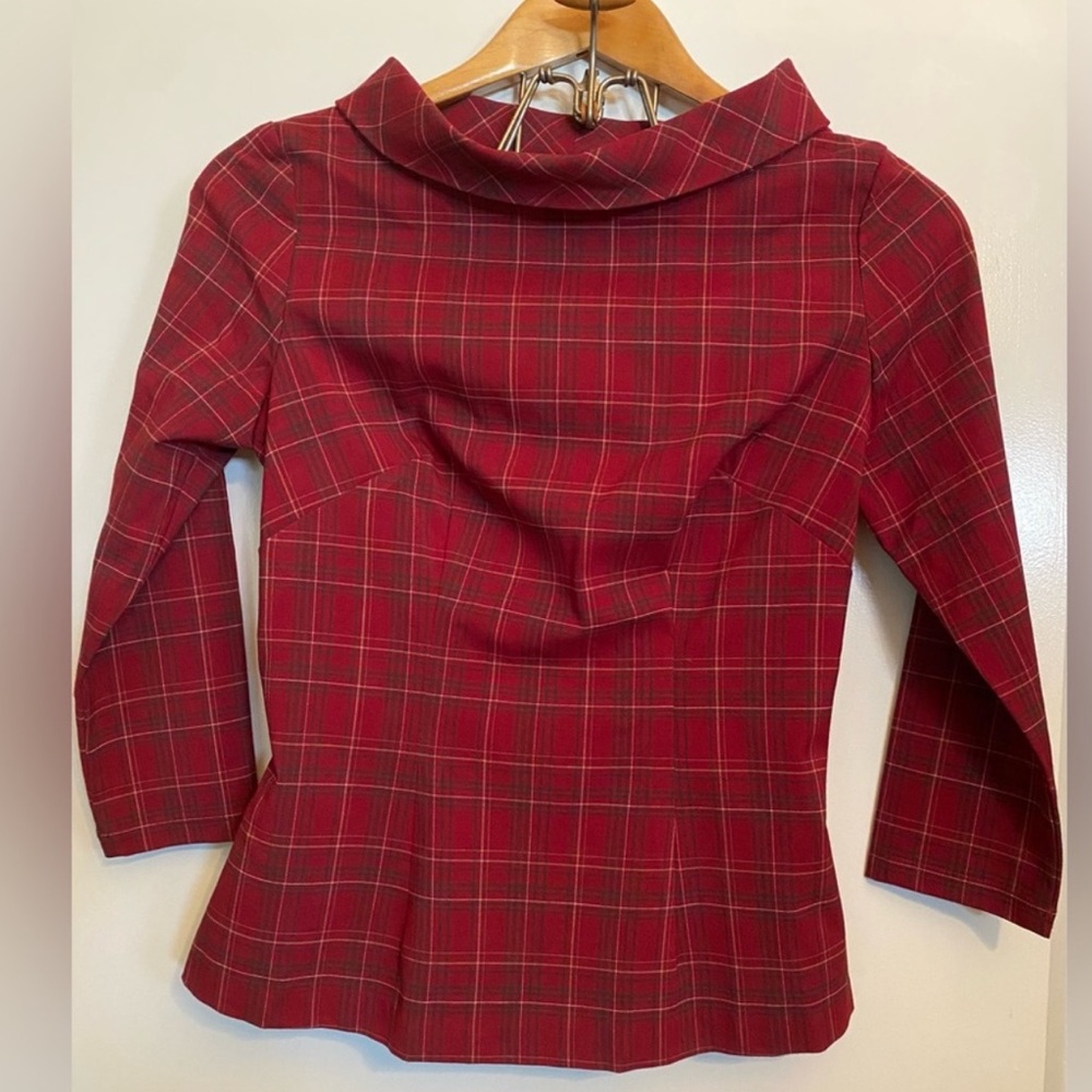 1960s style Plaid Turtle Neck Pinup Couture